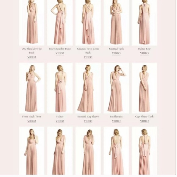 New Twobirds BHLDN Ginger Convertible Sz A / Fits 0 - 12 Dusty Pink Formal Gown - Picture 17 of 17